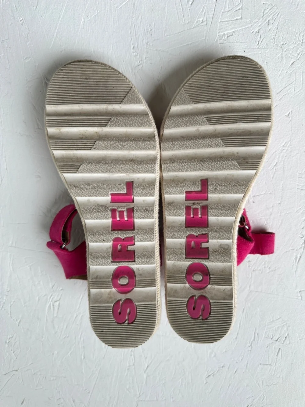 SOREL Women's Cameron Espadrille Wedge Flatform Sandals in Fuchsia Fizz